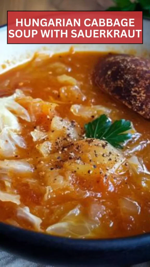 Best Hungarian cabbage soup with sauerkraut
