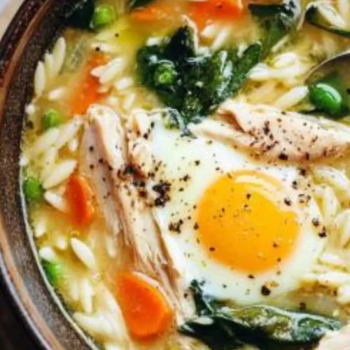 Iemon Chicken Orzo Soup With Egg