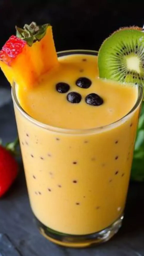 Easy Tropical fruit smoothie with milk
