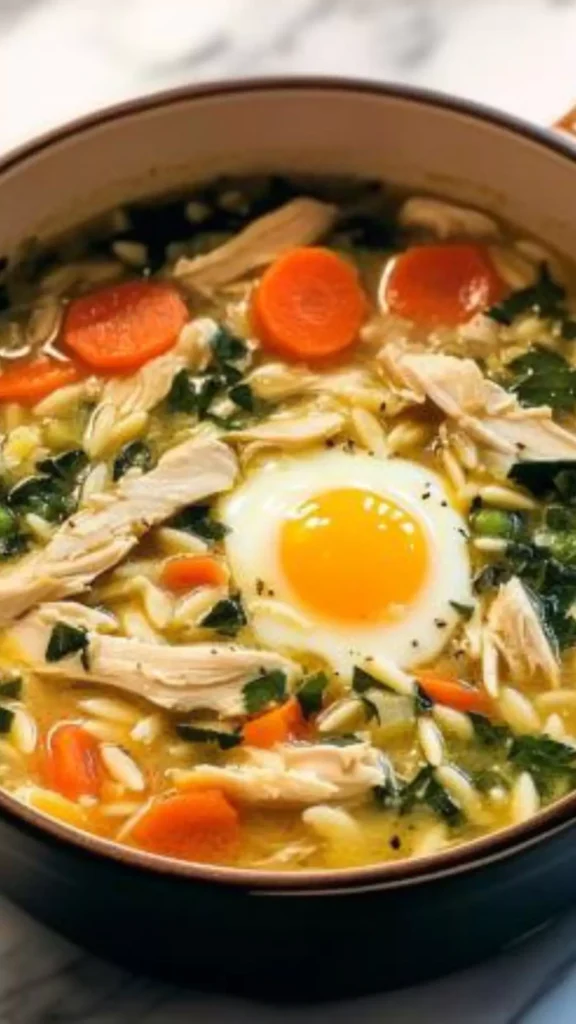 Iemon Chicken Orzo Soup With Egg
