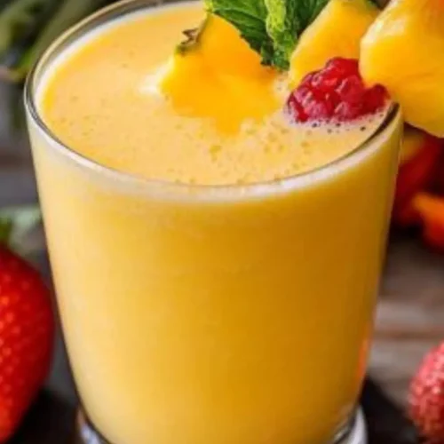 Tropical fruit smoothie with milk