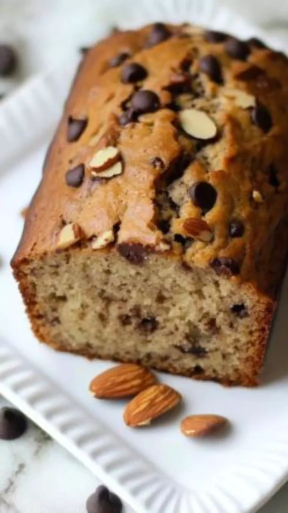 Banana Bread With Almonds And Chocolate Chips
