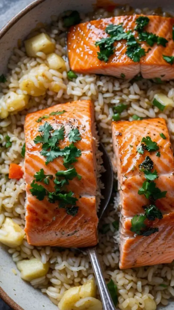 Quick One Pot Salmon And Rice copycat Recipe Quick One Pot Salmon And Rice copycat Recipe