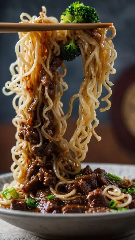 how to make mongolian beef ramen noodles